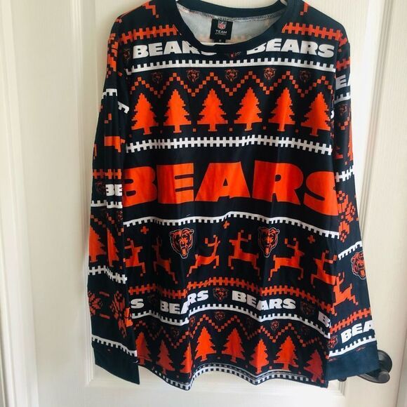 NWT Chicago Bears NFL Crew Neck Pajamas Set Tshirt & Pants Set‎ Size Medium Men - Picture 3 of 10